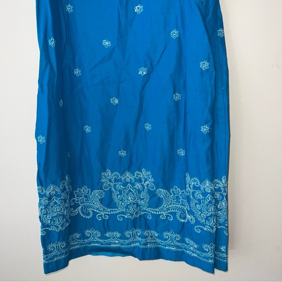 Ralph Ralph Lauren Vintage Blue Embroidered Cotton Spaghetti Strap Dress Size XS - Picture 8 of 8